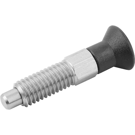 Indexing Plunger Eco Size:0 D1=M06, D=4, Form:A Wo. Groove Wout Locknut, Stainless Not Hardened,